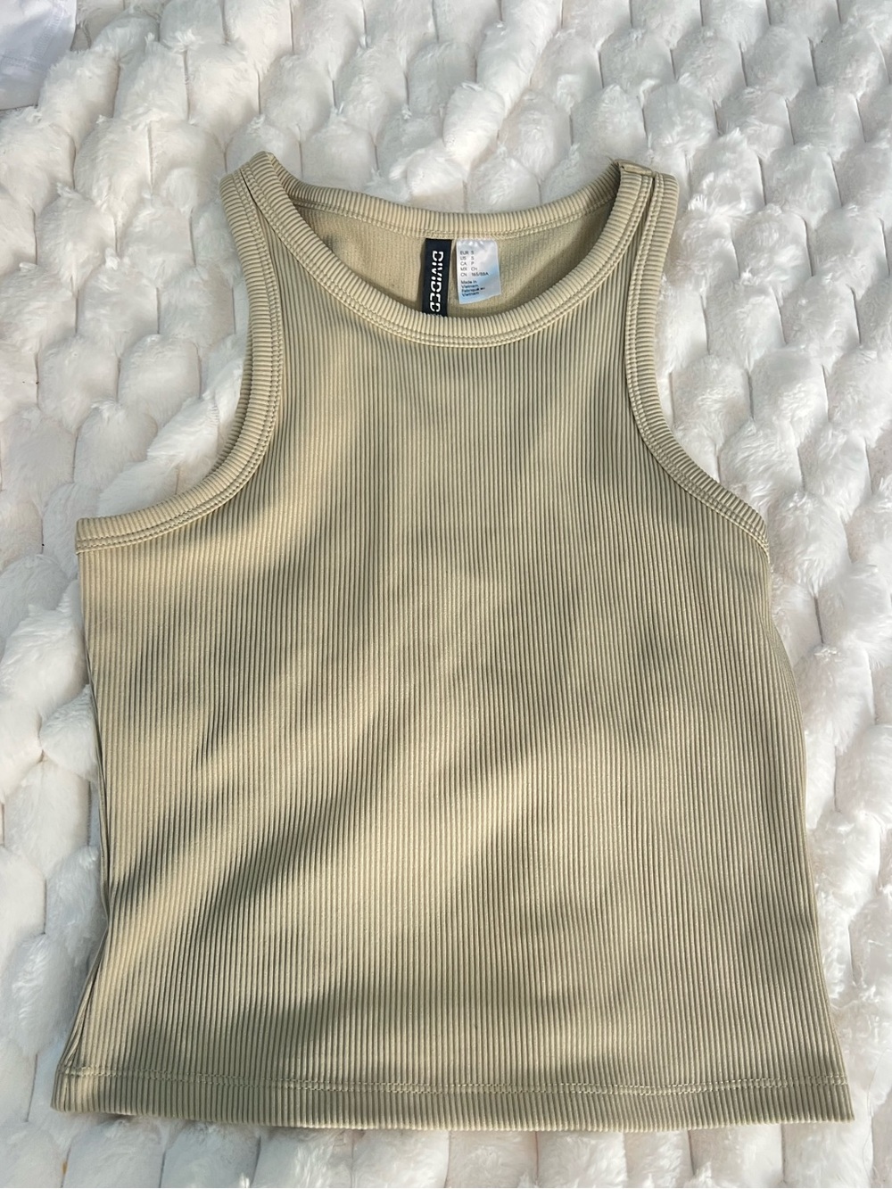 H&M Divded Ribbed Light Green Tank Top - Size Small